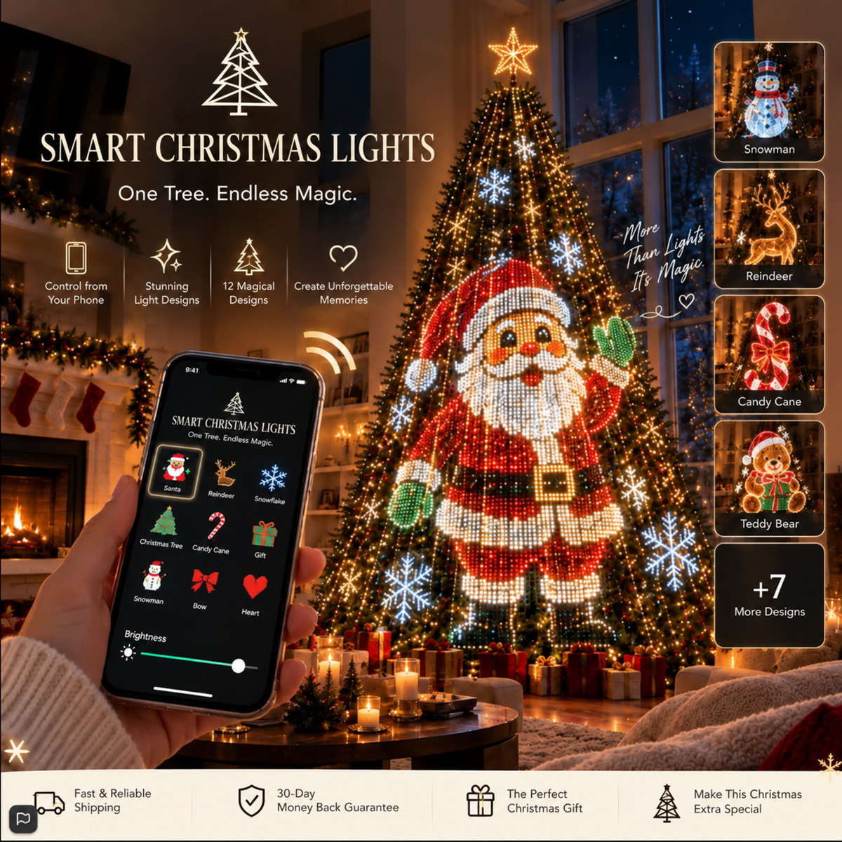 🎄 Smart Christmas Tree Lights ✨ 100+ Effects, DIY Animations & Music Sync