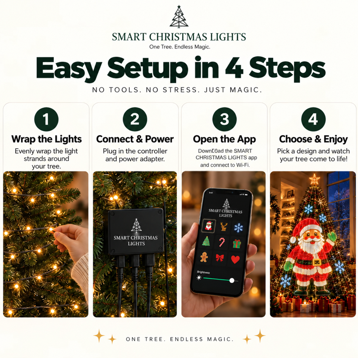 🎄 Smart Christmas Tree Lights ✨ 100+ Effects, DIY Animations & Music Sync