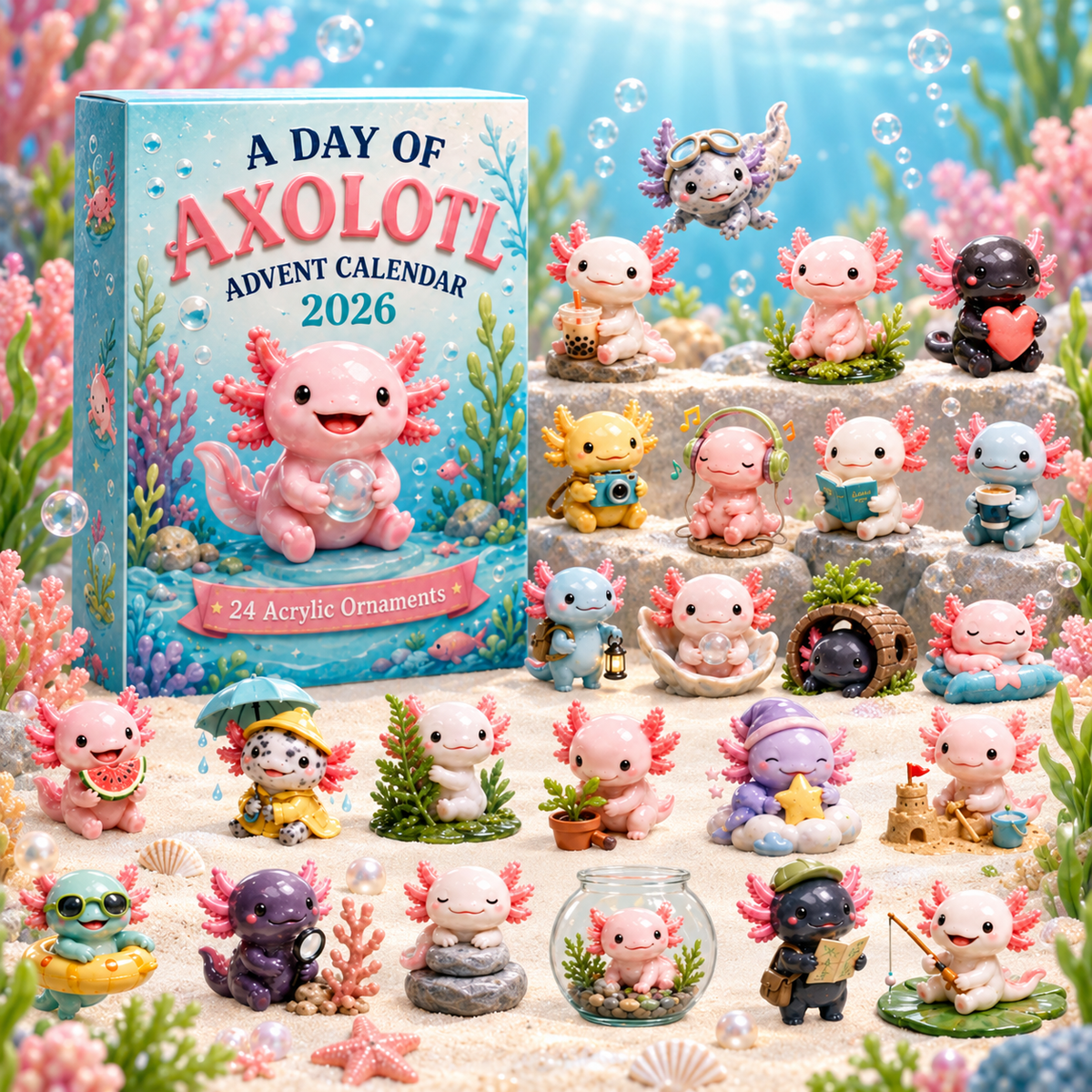 CHRISTMAS 40% OFF - A Day Of Axolotl Advent Calendar 2026 - 24-Day Festive Countdown