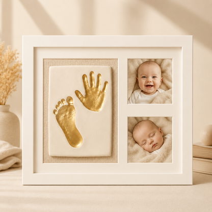 👣 Baby Hand & Footprint Keepsake Frame – Clay Print & Photo Memory Kit