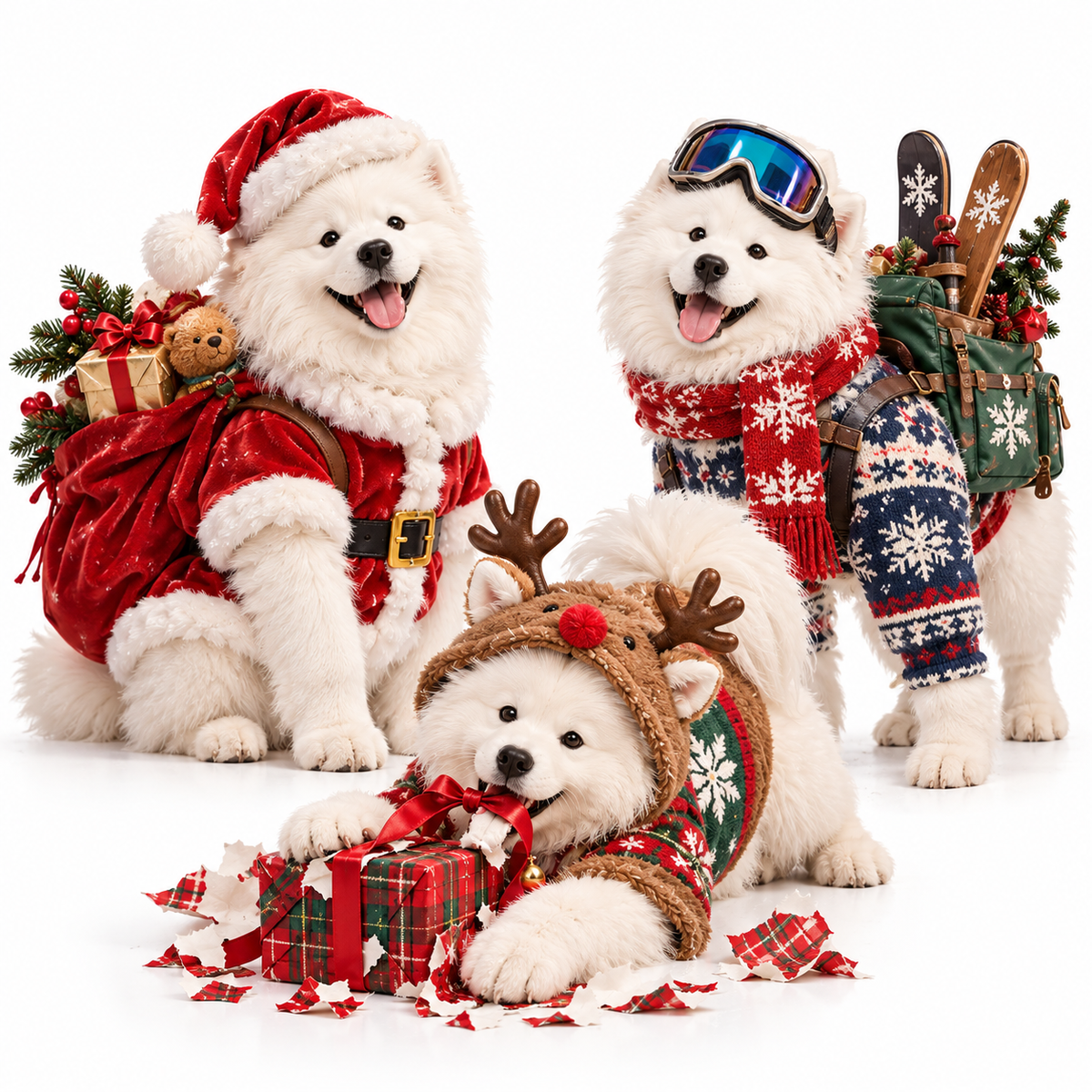 🔥FINAL DAY SALE – 50% OFF! 🔥24-Day Samoyed Christmas Collectible Gift Set – Fluffy Trouble Makers