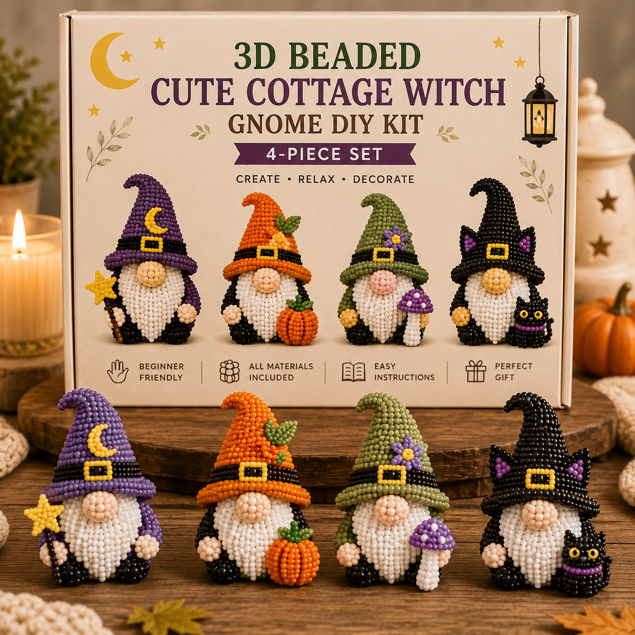 🔥Last Day 50% OFF🧵✨3D Beaded Gnome DIY Kit