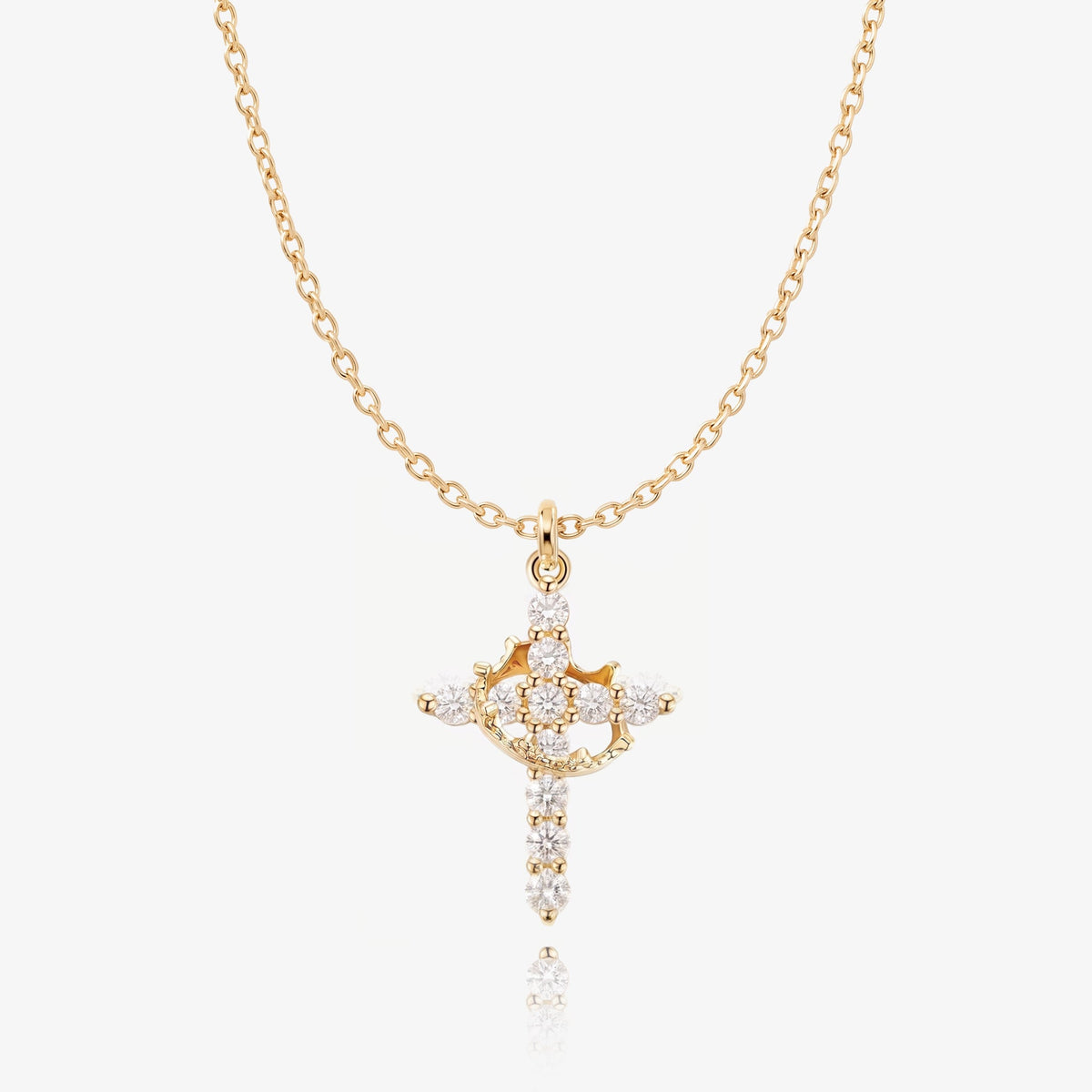 Cross and Crown Necklace