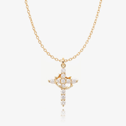 Cross and Crown Necklace