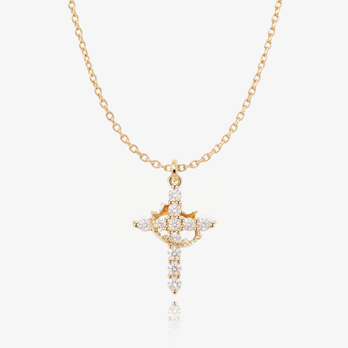 Cross and Crown Necklace