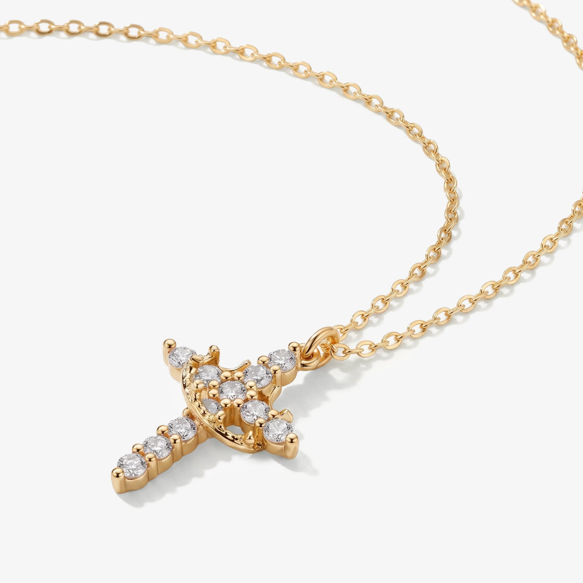 Cross and Crown Necklace