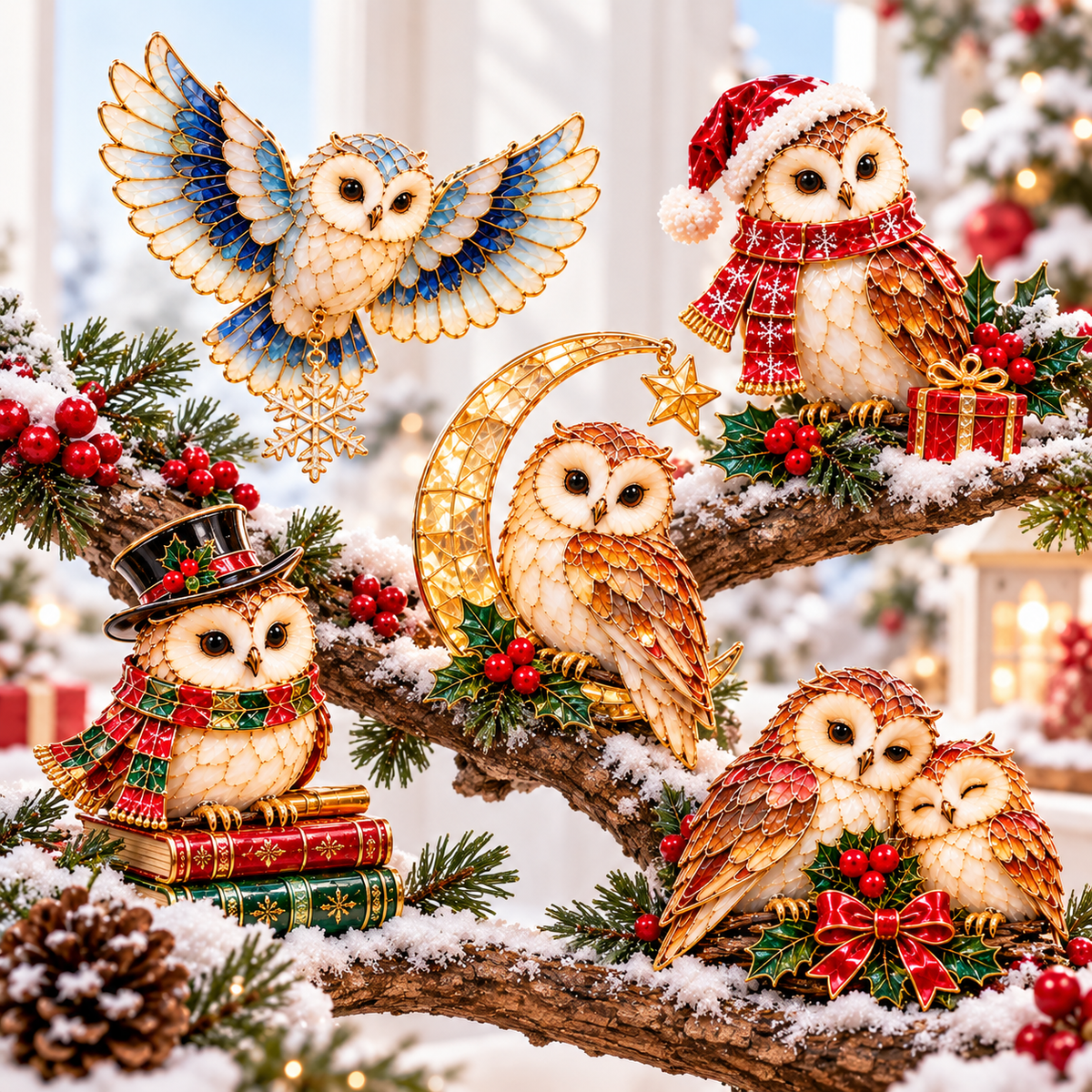 🦉🎄 Whooo's Coming for Christmas?!Stained-Glass Owl Advent Calendar