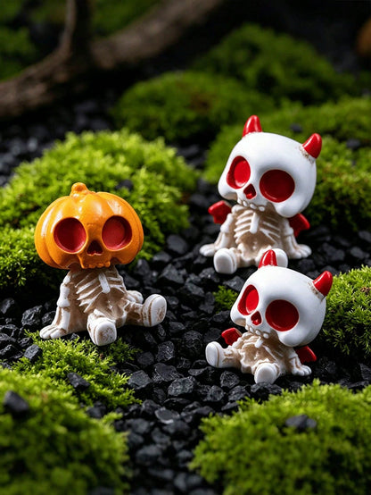 6pcs Halloween Funny Skeleton Mummy Figurines