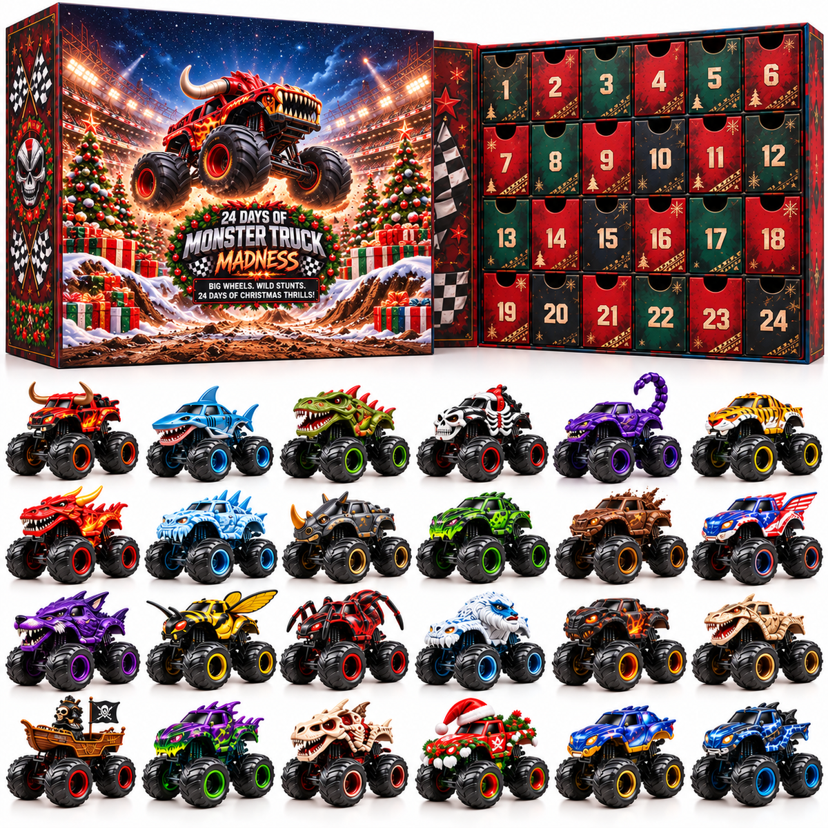 🔥 🛻2026 Monster Truck Advent Calendar – 24 Days of Wild Rides, Big Wheels & Christmas Madness
