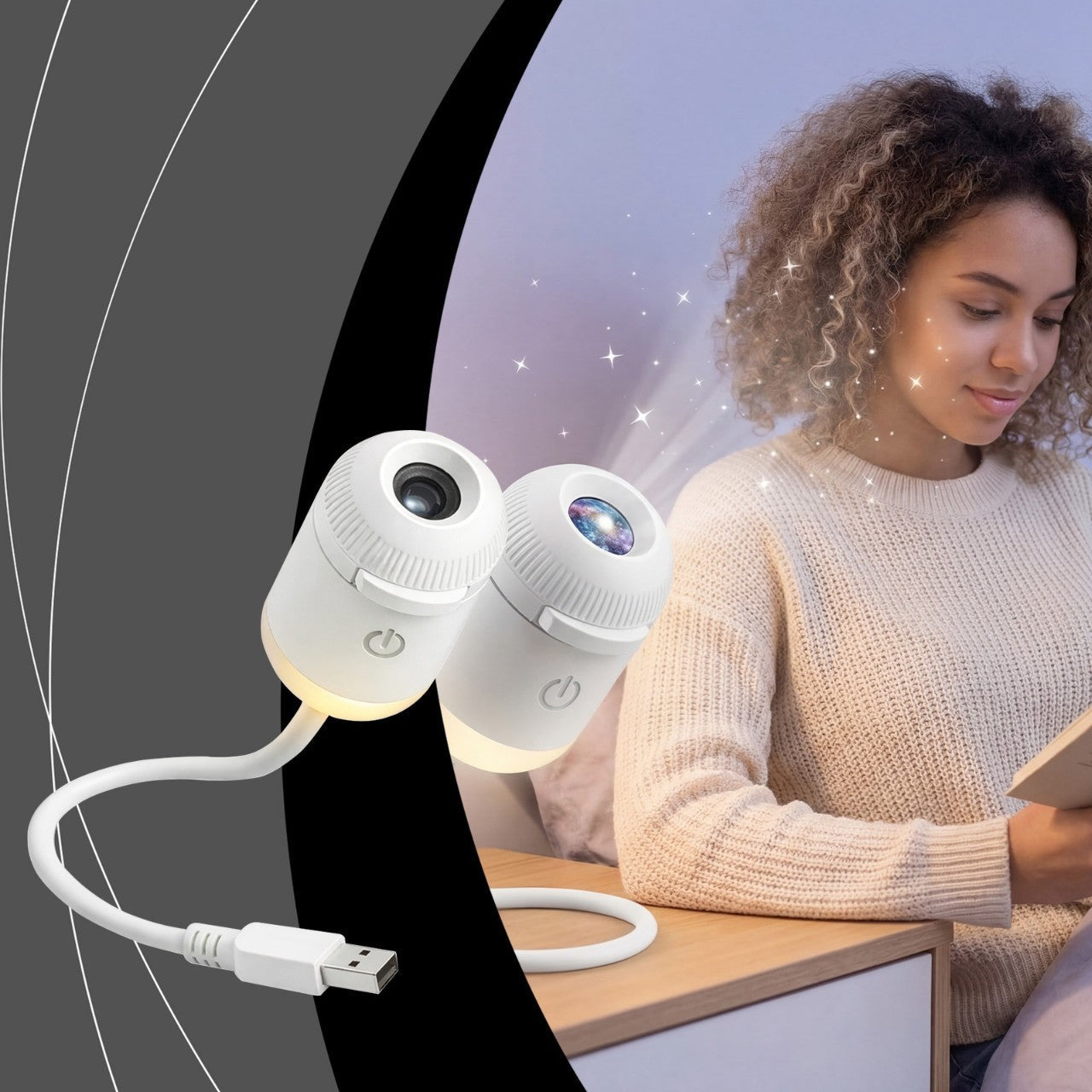 ✨Mini galaxy night light with color-changing & touch control