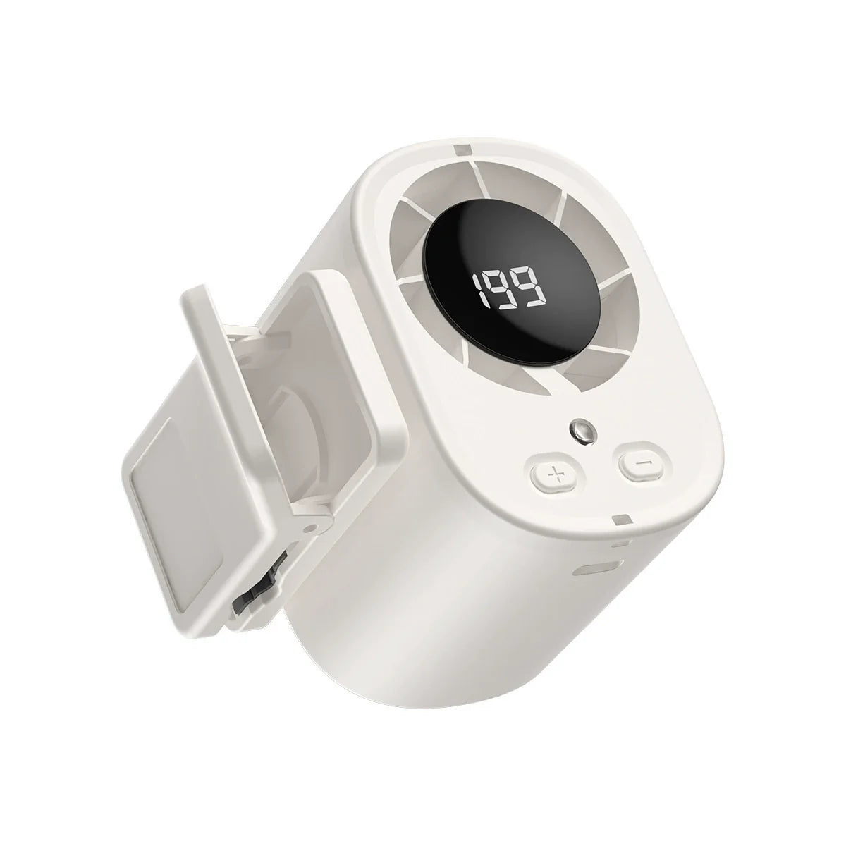 ❄️2026 Car Clip On Fan with LED Display - USB Rechargeable Personal Cooling Fan, 20Hr Battery