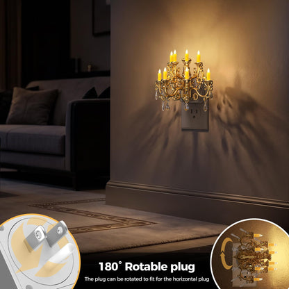 Vintage gold candle night light product view 4