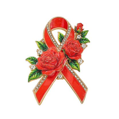Hope Blooms™ Rose Ribbon Brooch – A Symbol of Strength, Love & Breast Cancer Awareness