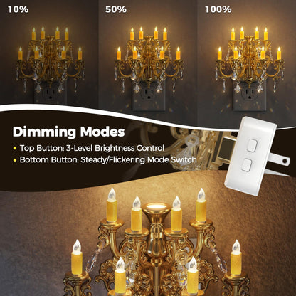 Vintage gold candle night light product view 2