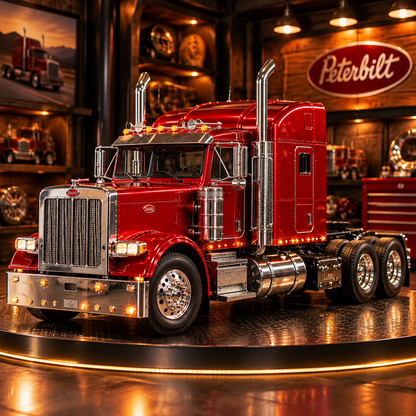🚛 Candy Apple Red American Truck Model Kit – Build Your Own Classic Semi Truck