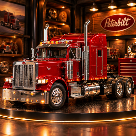 🔥LAST DAY 60%🚛 Candy Apple Red American Truck Model Kit – Build Your Own Classic Semi Truck