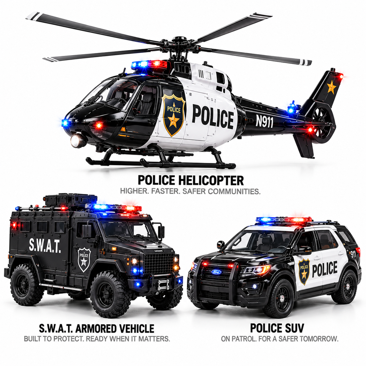 🚨SANTA, YOU'RE UNDER ARREST!24 Days of American Police Vehicles — Collectible Christmas Set