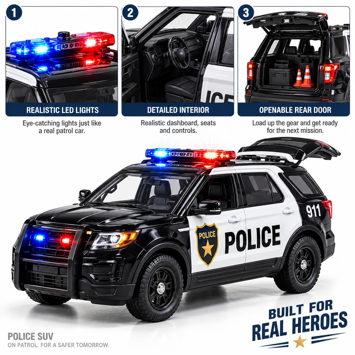 🚨SANTA, YOU'RE UNDER ARREST!24 Days of American Police Vehicles — Collectible Christmas Set
