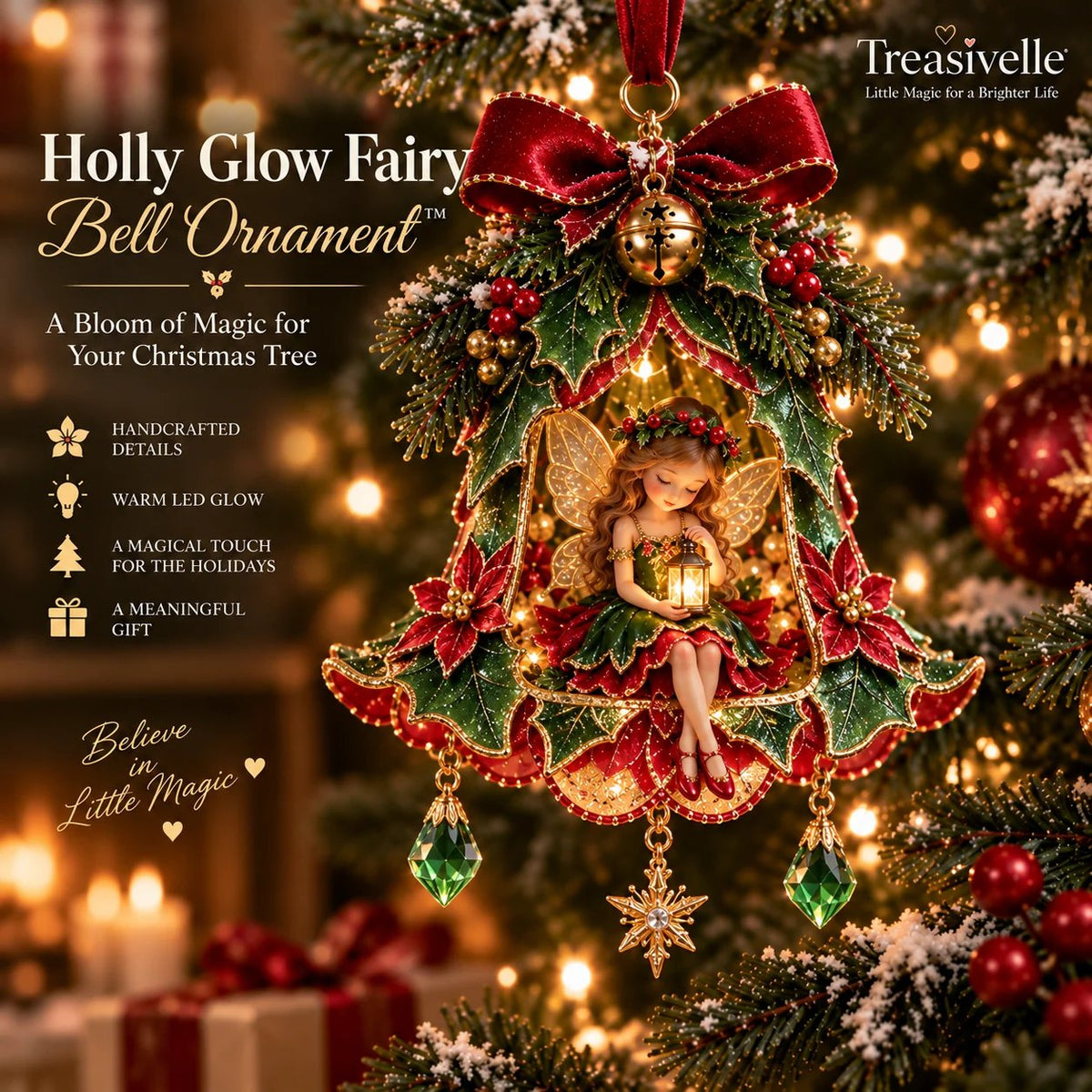 🧚‍♀️✨ Enchanted Fairy Bell Christmas Ornament