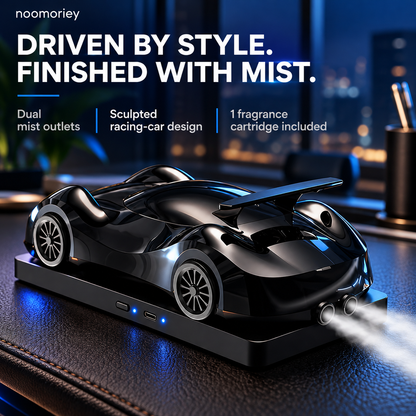 🏎️ Racing Car Aroma Diffuser – Dual Exhaust Mist, 6 Colors & Fragrance Cartridge Included ✨