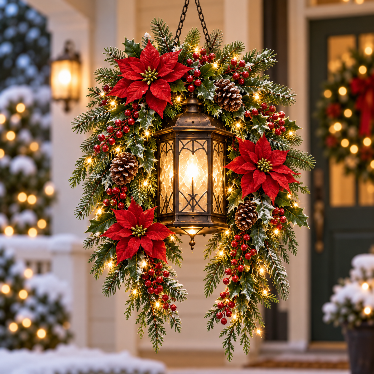 🎄 Limited-Time Christmas Sale | Pre-Lit Hanging Lantern Collection – Glowing Lanterns, Cascading Greenery & 4 Festive Styles for a Magical Holiday Welcome ✨