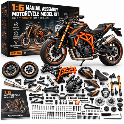🔥 Limited-Time 49% OFF 🏍️ 1:6 DIY Motorcycle Model Kit – Build a Realistic Mini Bike with a Working Fuel Engine
