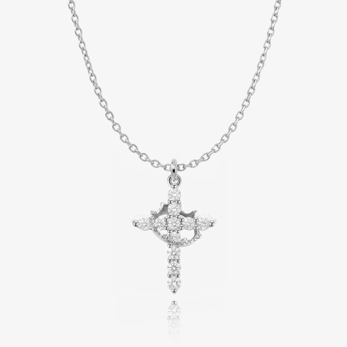 Cross and Crown Necklace