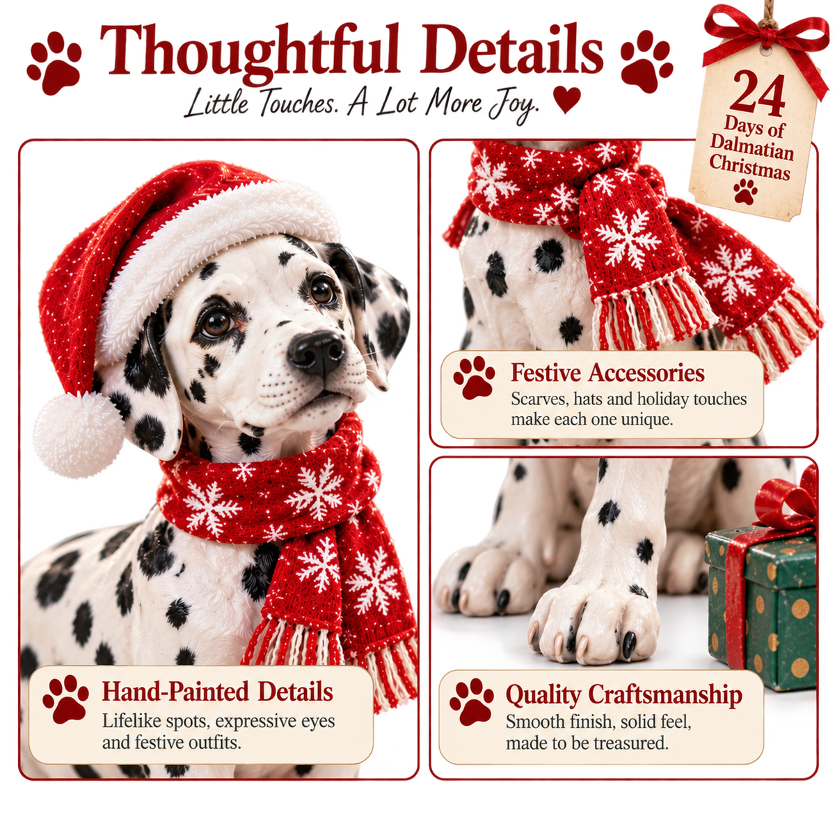 ❄️ SPOTS IN THE SNOW… IT MUST BE A DALMATIAN! 🐾24 Spotted Dog Collectible Countdown Set