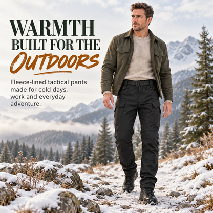 Men's Winter Fleece-Lined Tactical Cargo Pants