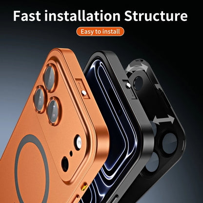 For iPhone 17 Pro Max Air 16 15 14 13 12 Metalic Magnetic Case with Lens Cover