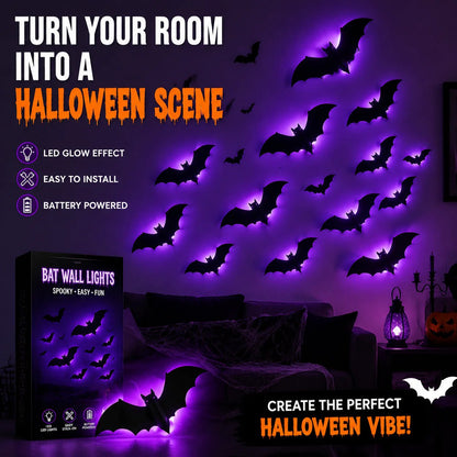 🦇Light Up Your Walls with Halloween Bat Atmosphere Decor
