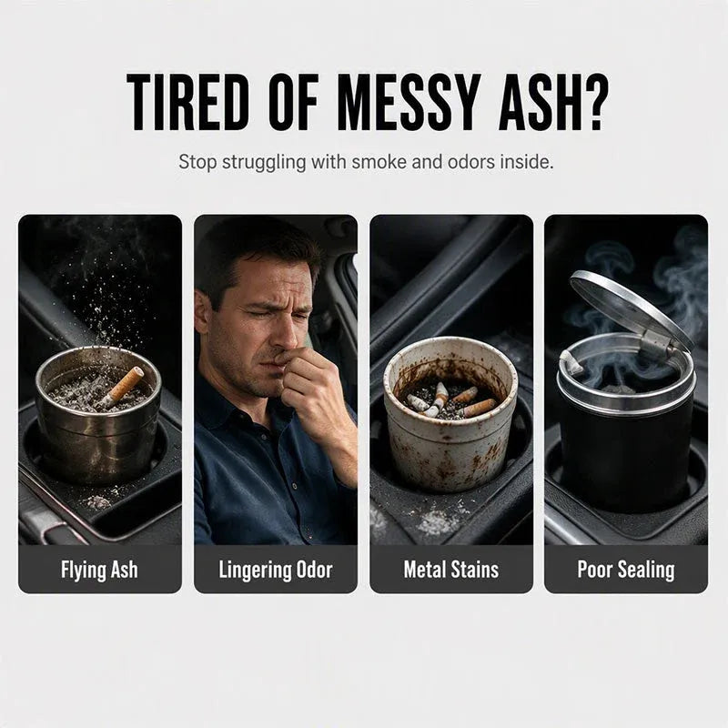 🎉 2026 Sale-Rotating Car Ashtray with Ceramic Inner Liner