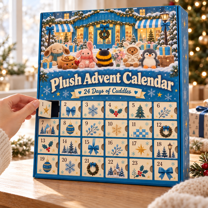 🧸24-Day Christmas Plush Advent Calendar – 24 Mini Plush Surprises