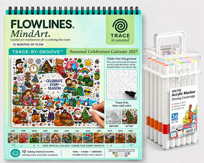 Color The Year 2027 Trace-By-Groove Creative Calendar - Image 1