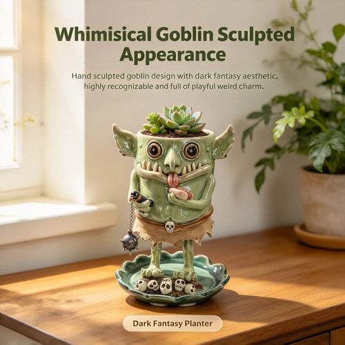 🤣🪴The Goblin Pot — Handmade Ceramic Monster Planter That Gives Your Plants a Face