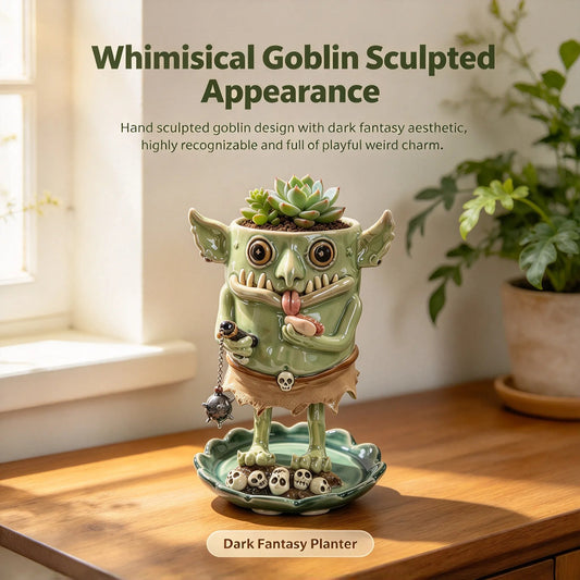 🤣🪴The Goblin Pot — Handmade Ceramic Monster Planter That Gives Your Plants a Face