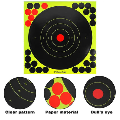 8x8 Inch Self-Adhesive Target Stickers  – Quick Peel & Stick Shooting Paper