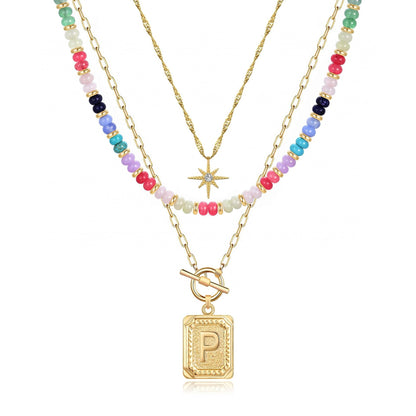 14K Gold Plated Layered Necklaces for Women