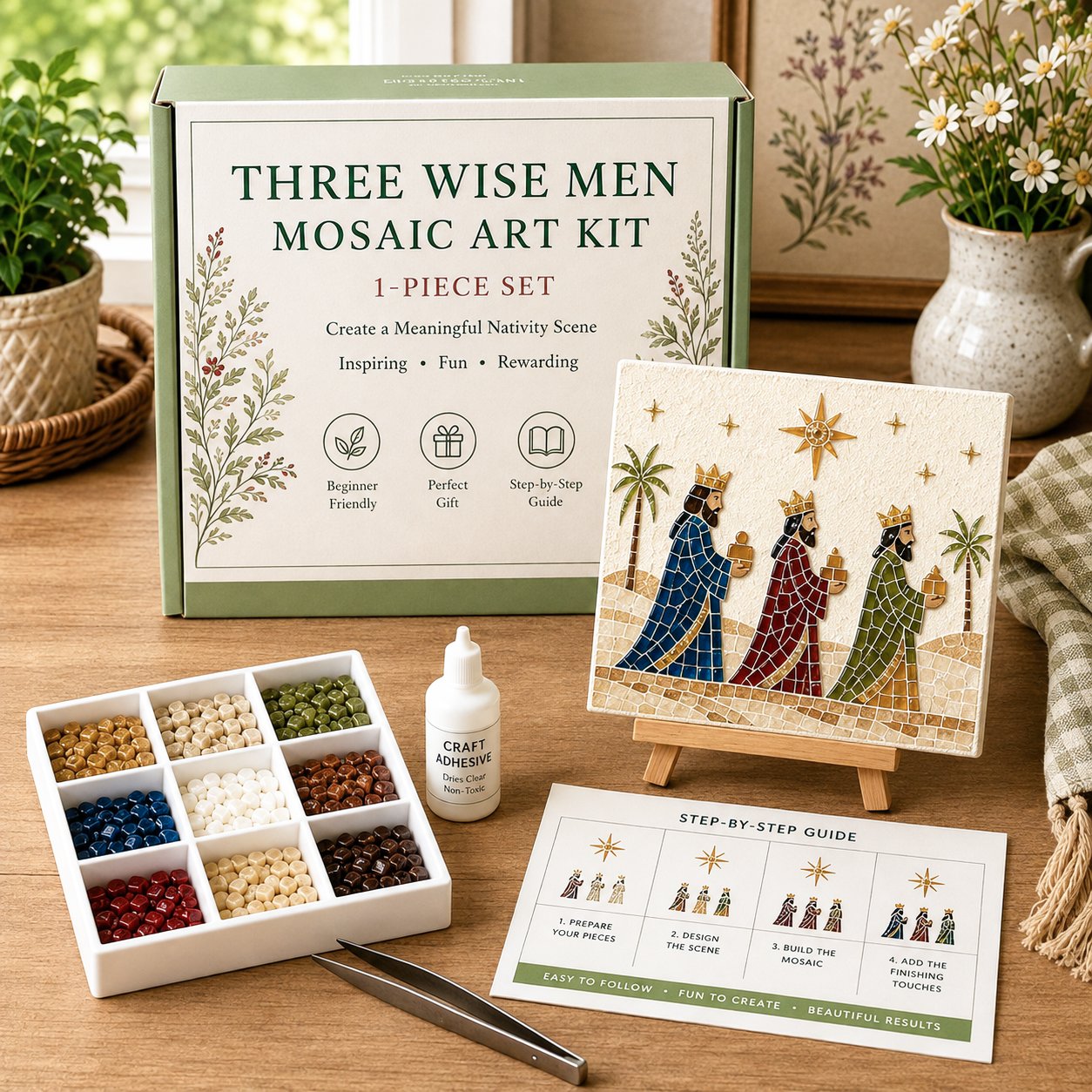 💥 LAST DAY 49% OFF - Nativity Sea Glass Art Kit – Beginner-Friendly ✨