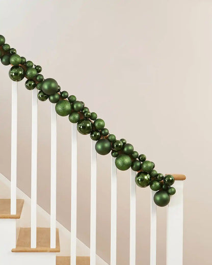 ✨ 5.9ft Decorate in Minutes! Christmas Ornament Garland for Trees, Stairs & Mantels