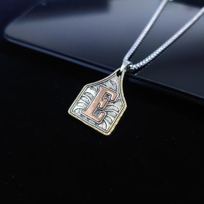 A-Z Letter Pendant Necklace - 22inch Stainless Steel