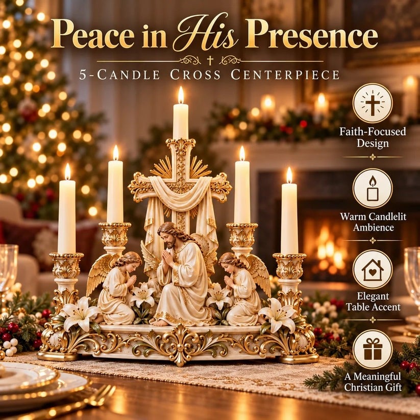 💯✨🕯️ Light of His Presence — Sacred Christian Candleholder ✝️🤍