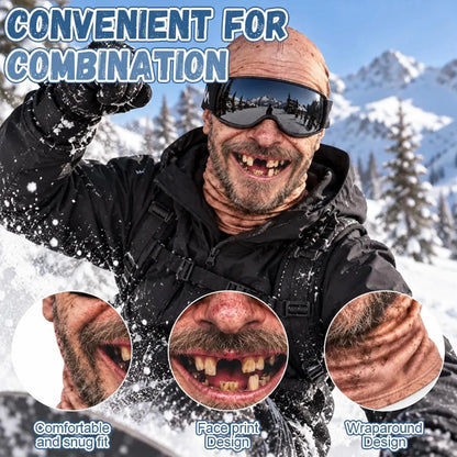 3D Realistic Old Man Face Ski Mask – Funny Winter Balaclava for Skiing & Parties