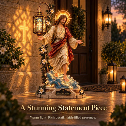 ✨✝️✨ Walk by Faith Jesus Reflection Light – Walking on Water Christian Decor🎁