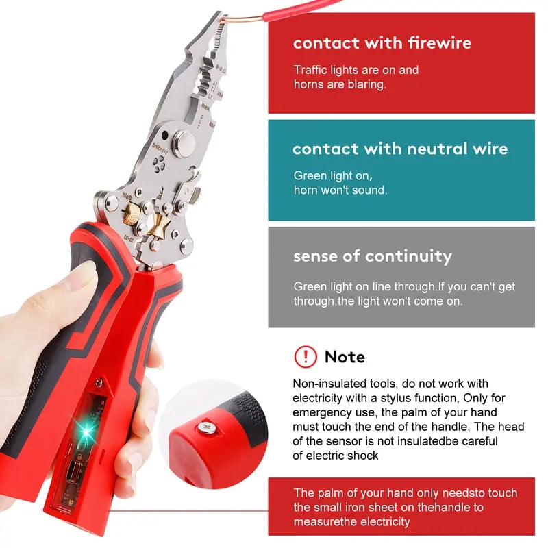 16-in-1 Wire Stripper Pliers with Voltage Tester