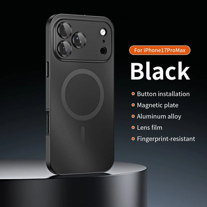 For iPhone 17 Pro Max Air 16 15 14 13 12 Metalic Magnetic Case with Lens Cover