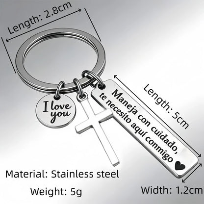 Maneja Con Cuidado Drive Safe Keychain