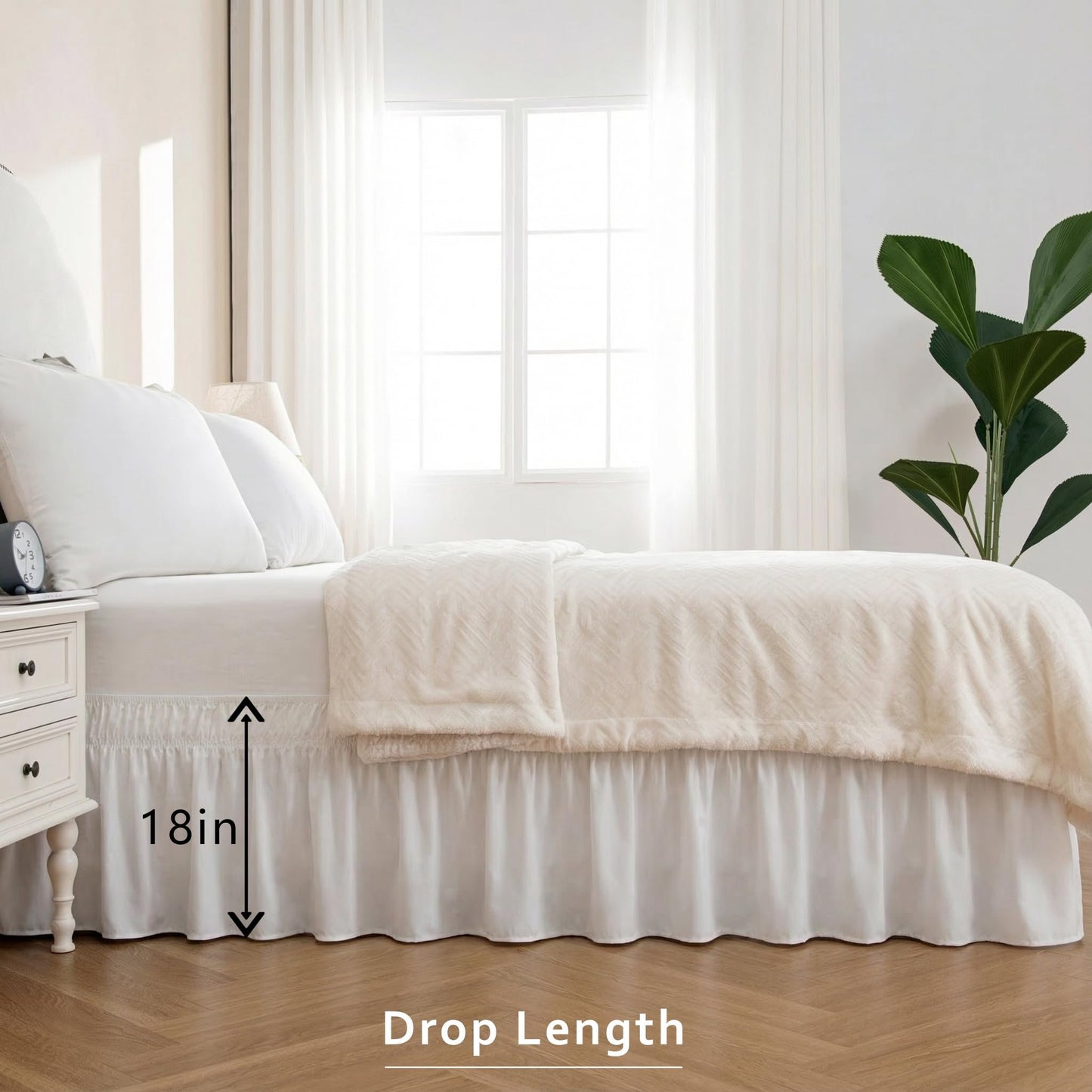 Adjustable Elastic Belt Drop Bed Skirt
