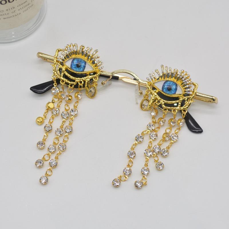 Gothic witch sunglasses with golden tassels