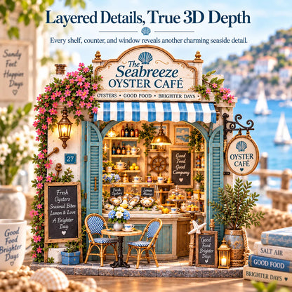 🌊🦪 The Seabreeze Oyster Café™-DIY 3D Miniature Coastal Café Kit